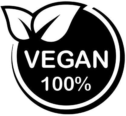 100% vegan stamp